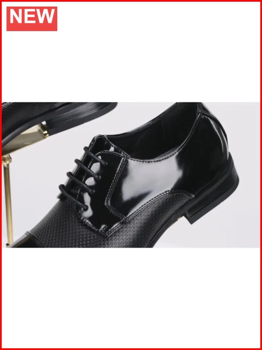 Patent Vegan Leather Men's Oxford Dress Shoes Lace-up Formal